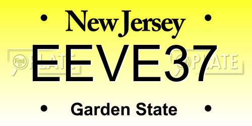 EEVE37 New Jersey License Plate