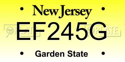 EF245G New Jersey License Plate