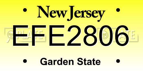 EFE2806 New Jersey License Plate