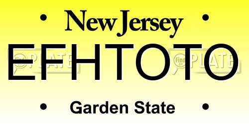 EFHTOTO New Jersey License Plate