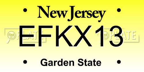EFKX13 New Jersey License Plate