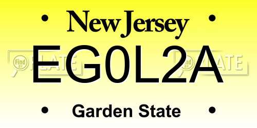 EG0L2A New Jersey License Plate