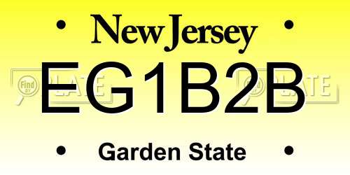 EG1B2B New Jersey License Plate