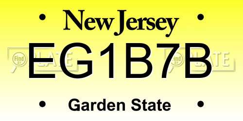 EG1B7B New Jersey License Plate