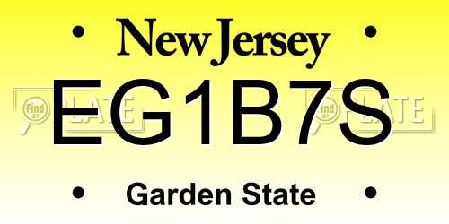 EG1B7S New Jersey License Plate