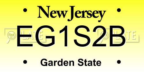 EG1S2B New Jersey License Plate