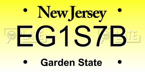 EG1S7B New Jersey License Plate