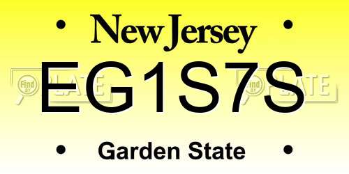 EG1S7S New Jersey License Plate