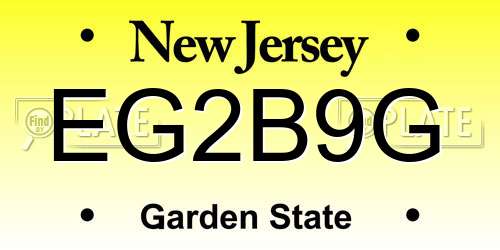 EG2B9G New Jersey License Plate