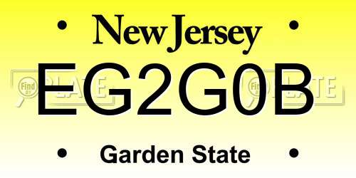 EG2G0B New Jersey License Plate