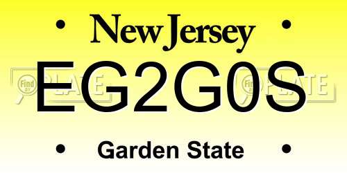 EG2G0S New Jersey License Plate