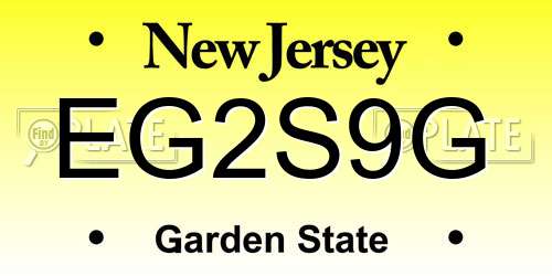 EG2S9G New Jersey License Plate