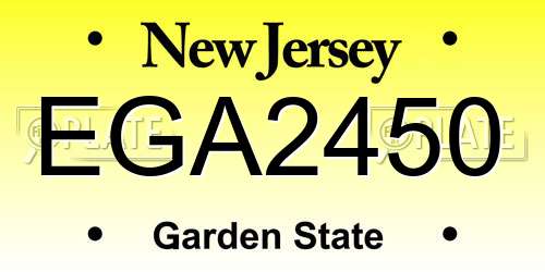 EGA2450 New Jersey License Plate