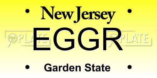 EGGR New Jersey License Plate