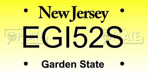 EGI52S New Jersey License Plate