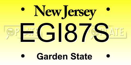 EGI87S New Jersey License Plate
