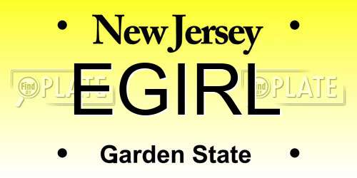 EGIRL New Jersey License Plate