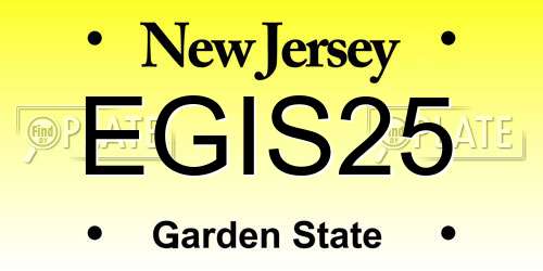 EGIS25 New Jersey License Plate