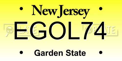 EGOL74 New Jersey License Plate