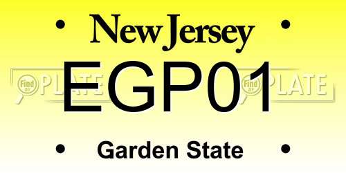 EGP01 New Jersey License Plate