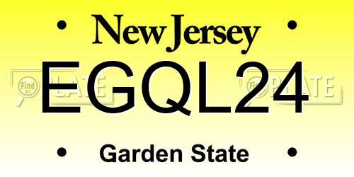 EGQL24 New Jersey License Plate