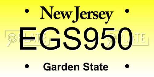 EGS950 New Jersey License Plate