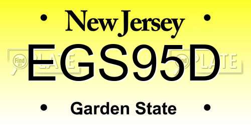 EGS95D New Jersey License Plate