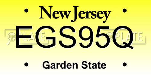 EGS95Q New Jersey License Plate