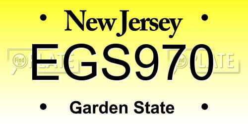 EGS970 New Jersey License Plate