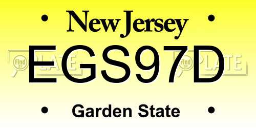 EGS97D New Jersey License Plate
