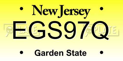 EGS97Q New Jersey License Plate