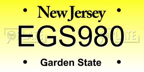 EGS980 New Jersey License Plate