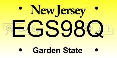 EGS98Q New Jersey License Plate