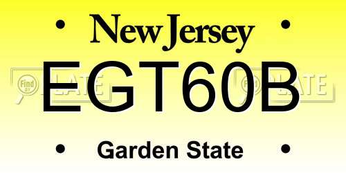 EGT60B New Jersey License Plate