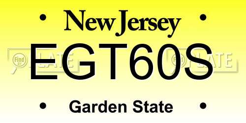 EGT60S New Jersey License Plate