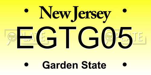 EGTG05 New Jersey License Plate