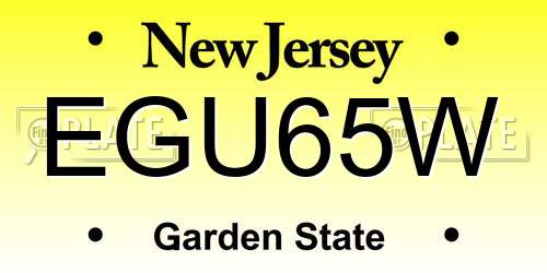 EGU65W New Jersey License Plate