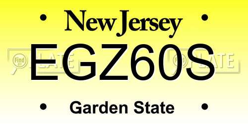 EGZ60S New Jersey License Plate