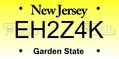 EH2Z4K New Jersey License Plate