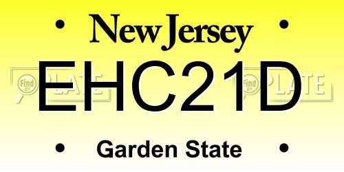 EHC21D New Jersey License Plate
