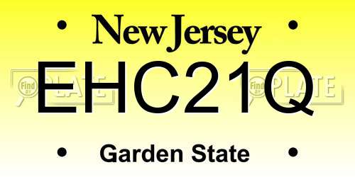 EHC21Q New Jersey License Plate