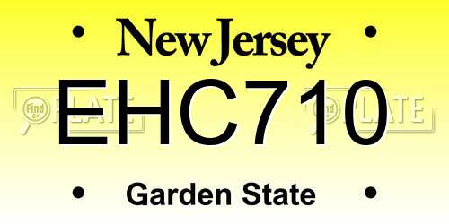 EHC710 New Jersey License Plate