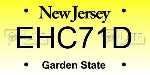 EHC71D New Jersey License Plate
