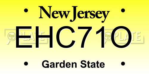 EHC71O New Jersey License Plate