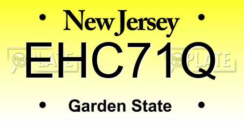EHC71Q New Jersey License Plate