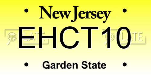 EHCT10 New Jersey License Plate