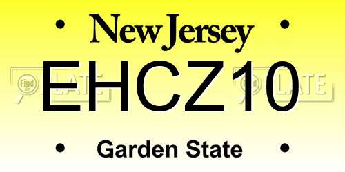 EHCZ10 New Jersey License Plate