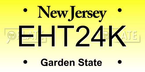 EHT24K New Jersey License Plate