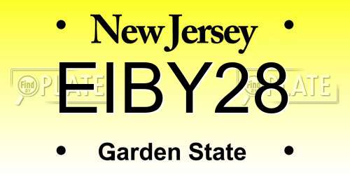 EIBY28 New Jersey License Plate