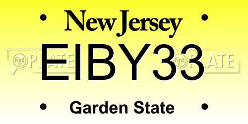 EIBY33 New Jersey License Plate